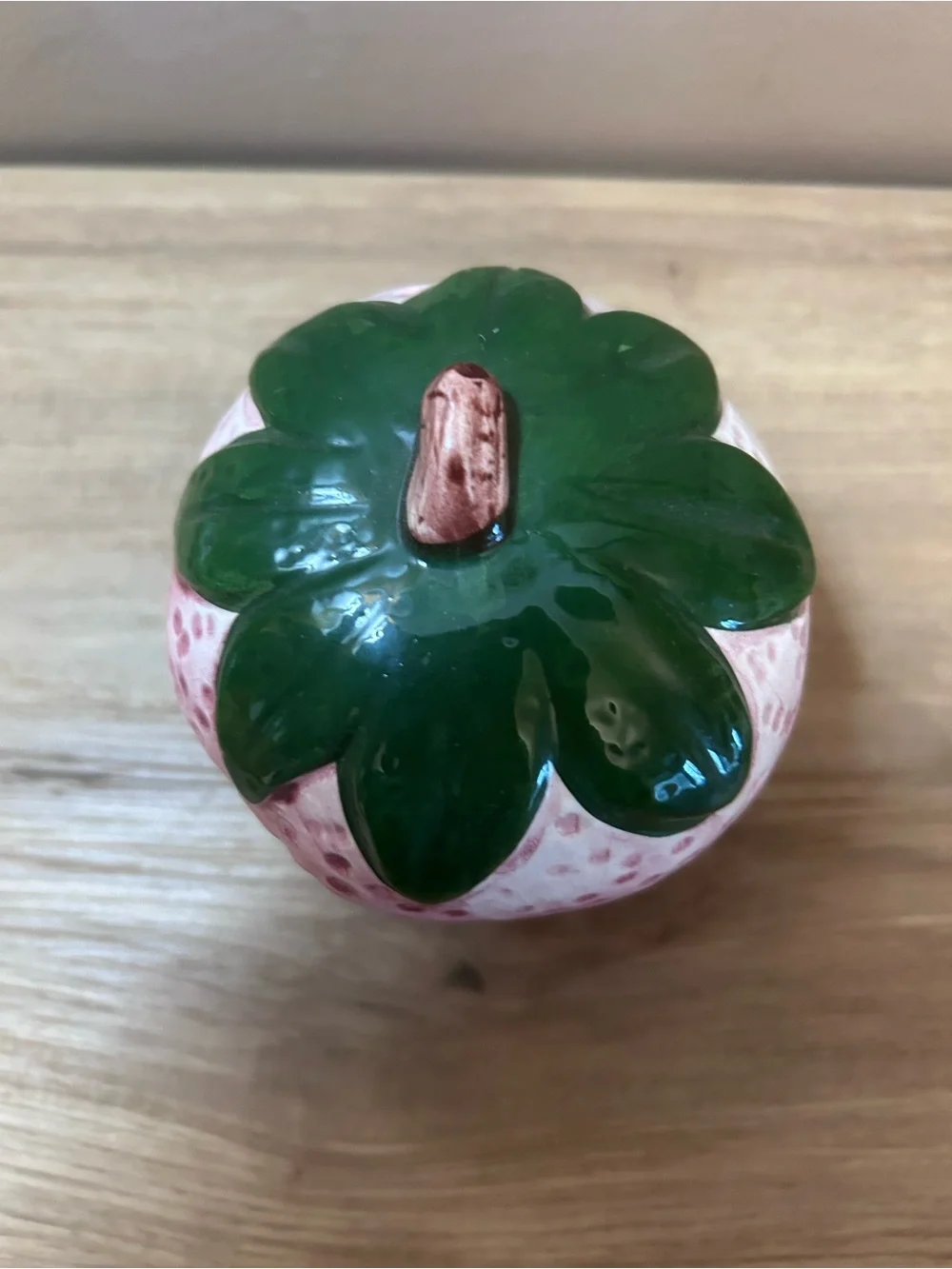 Vintage Pink and Green Strawberry Ceramic Dish scrubber